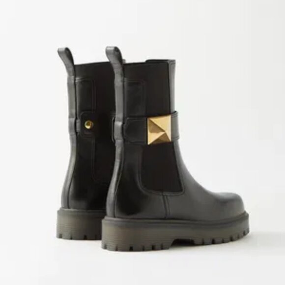 NWT Valentino Garavani Beatle 45 Ankle Boots One Stud Chunky Rubber Lug Sole - Picture 2 of 12